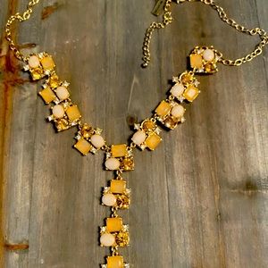 Beautiful Y shape peach and gold necklace